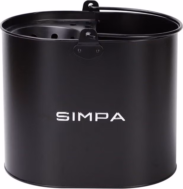 Simpa 14L Metal Mop Bucket with Wringer in Matt Black