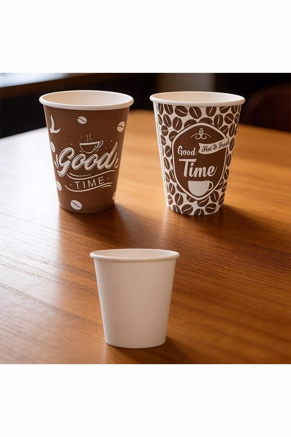 KDMD 50 Pack Disposable Brown Paper Drinking Cups, 8oz – 2