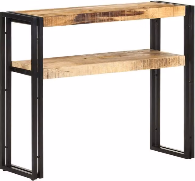 Berkfield Home Industrial Console Table in Brown Rough Mango Wood, W/D/H: 90 x 30 x 75 cm – 1
