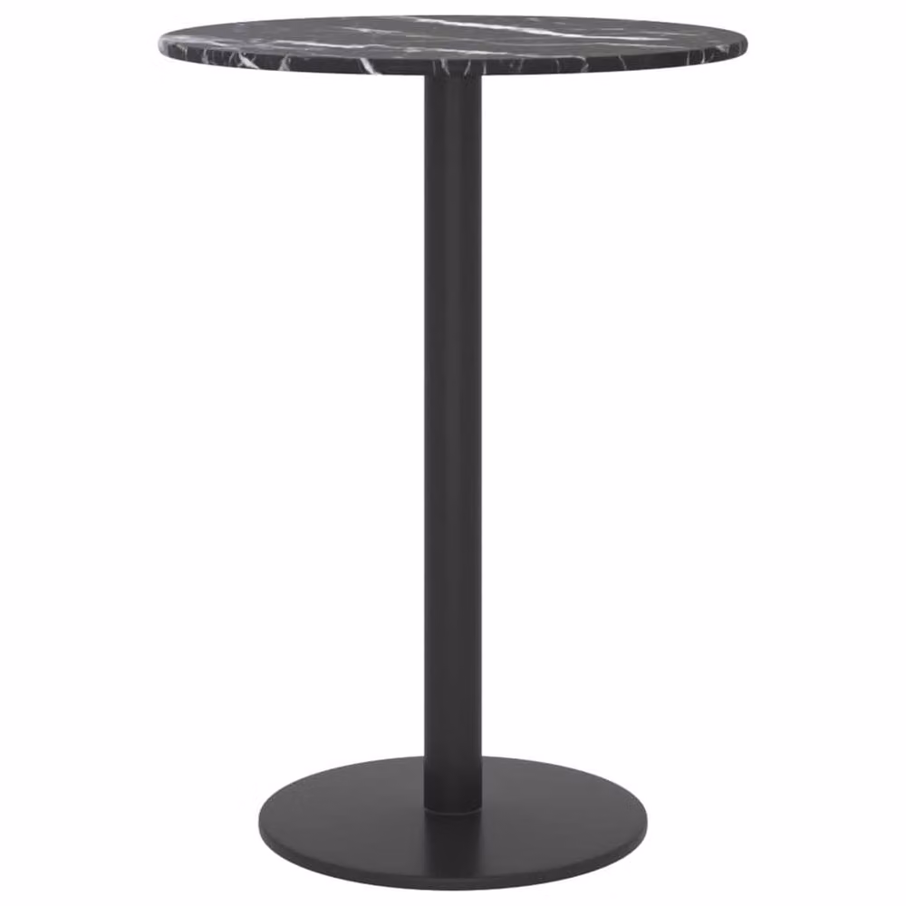 Berkfield Home Black Marble Design Tempered Glass Table Top, Diameter: 30 cm, Height: 0.8 cm – 3