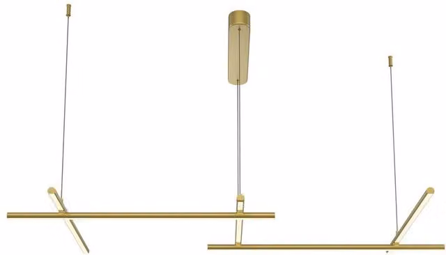 Netlighting Radiance Modern LED Bar Pendant Light in Gold and White, 121 cm – 1