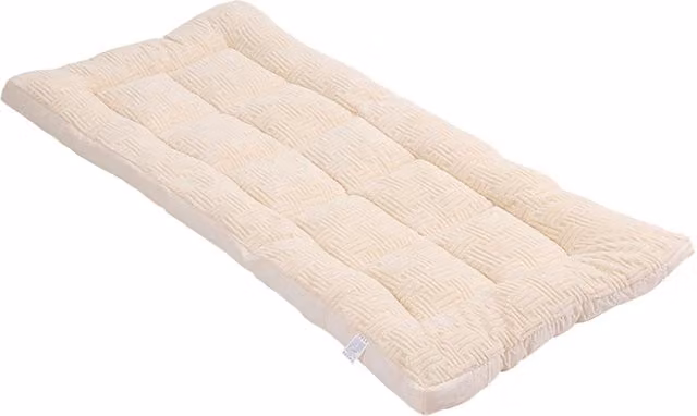 Livingandhome Soft Quilted Mattress Topper with Elastic Straps, Beige, Height: 10 cm