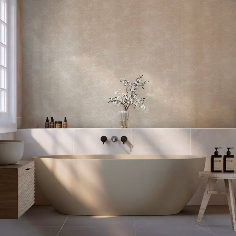 Boutique Amazonia Pearl White Botanical Vinyl Wallpaper, Width: 52 cm