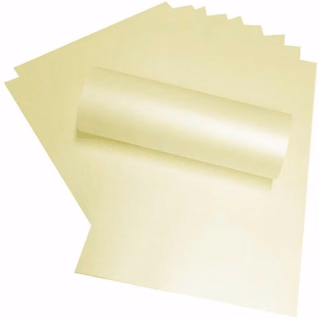 Syntego 10 Sheets of A4 Opal Candlelight Cream Double Sided Pearlescent Card