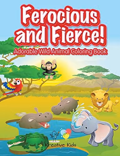 Kreative Kids Wild Animal Colouring Book for Children, Multicolour