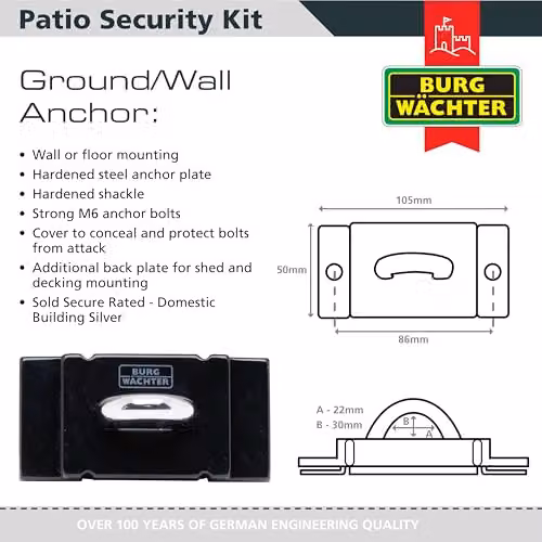 Burg-Wächter 9m Patio Security Kit in Black – 3