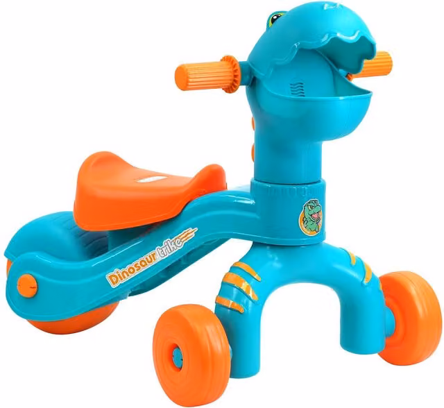 The Magic Toy Shop Dinosaur Trike Interactive Ride On with Sounds and Lights in Blue