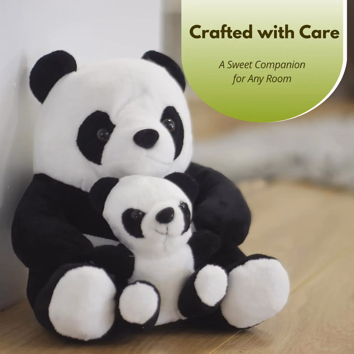 Marco Paul Large Weighted Plush Panda Duo Door Stopper, 1.5kg, Black – 7