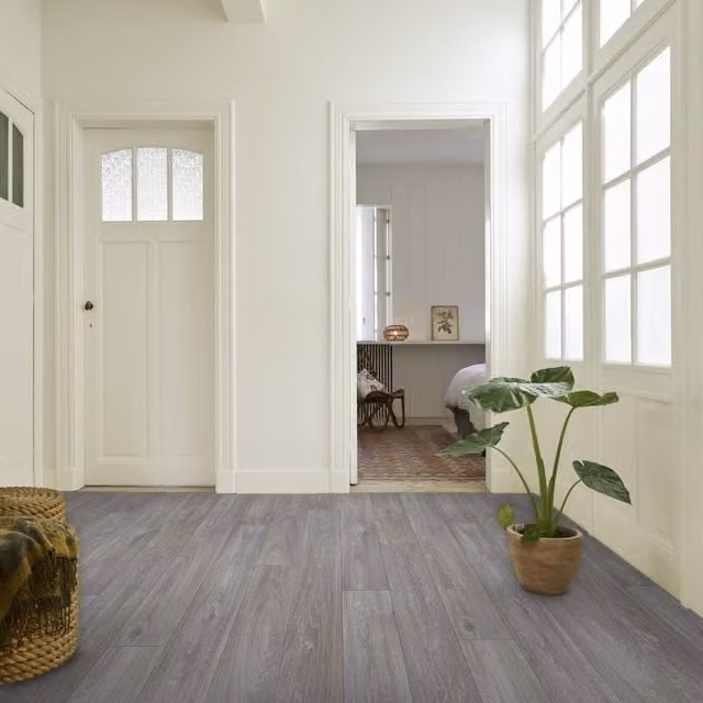 Komscape Grey Wood Look Vinyl Flooring