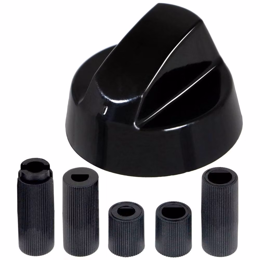 NESTLUNE Barbecue Temperature Control Knob Dials with Installation Adaptors, Black – 5