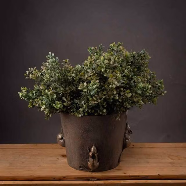 Lemon Pavilion Red Tipped Leaf Artificial Plant Spray, Green and Red, W: 26 cm, D: 26 cm, H: 39 cm