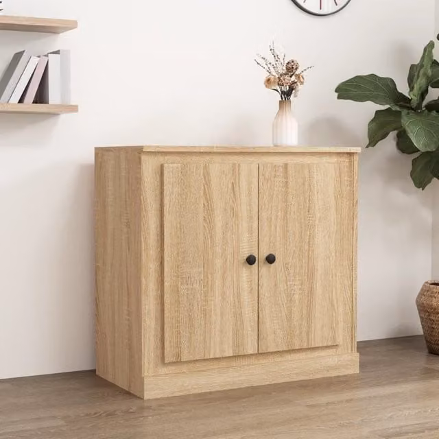 Berkfield Home Sonoma Oak Sideboard in Brown, W/D/H: 70 x 35.5 x 67.5 cm