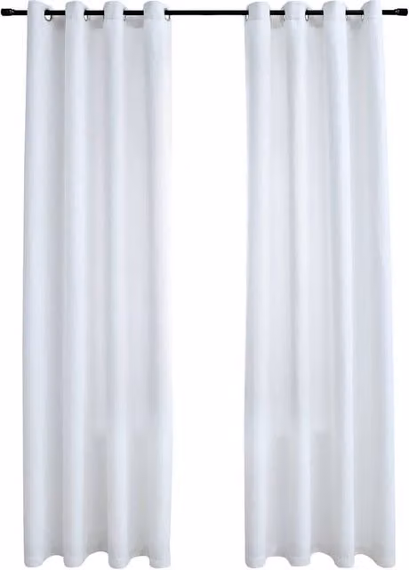 Berkfield Home Blackout Curtains with Eyelets, 2 Pack, White, W: 140 cm, H: 225 cm
