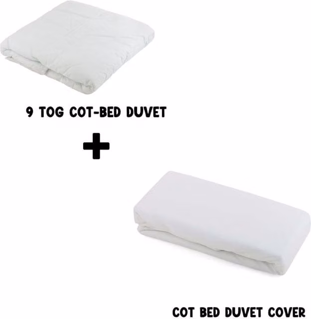 Junior Joy Baby 9 TOG Cot Bed Duvet and Cotton Cover Set, White, W: 120 cm, L: 150 cm