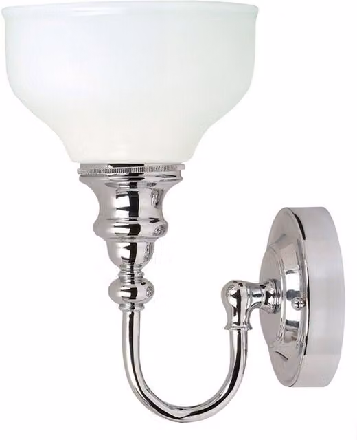 Loops Contemporary Chrome and Transparent Glass LED Wall Light with G9 Bulb Included, IP44 Rated