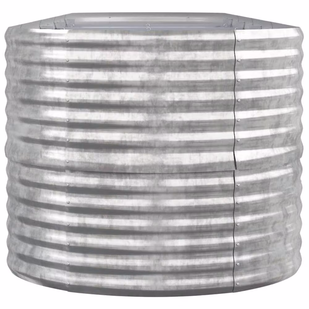 Berkfield Home Garden Powder-coated Steel Raised Bed in Silver, W/D/H: 440 x 80 x 68 cm – 3