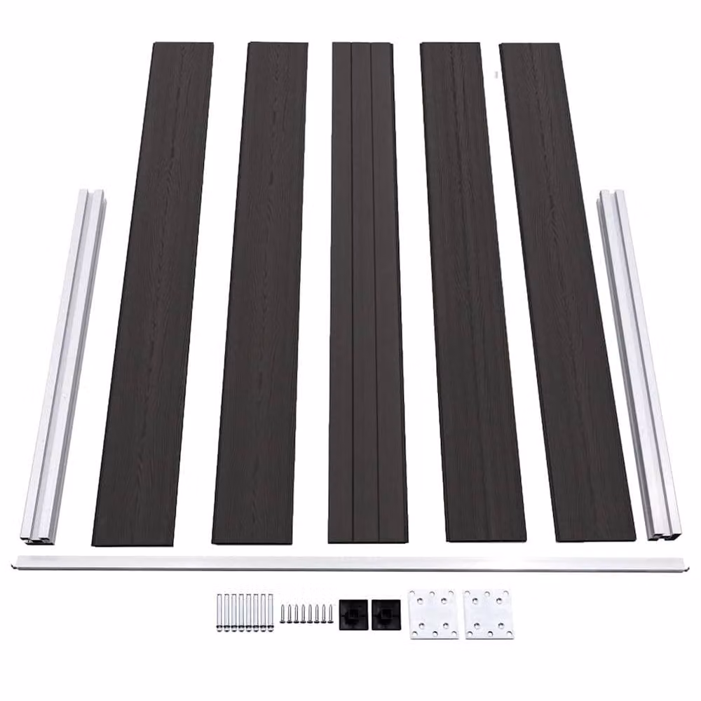 Berkfield Home WPC Fence Panel in Black, H 180 cm x W 105 cm – 4