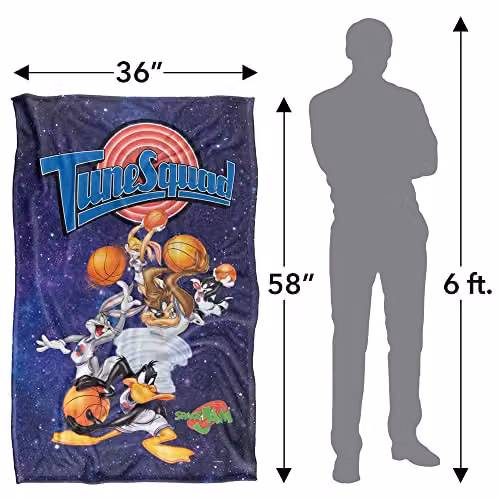 Warner Bros. Space Jam Tune Squad Silky Touch Super Soft Fleece Throw Blanket, Multicolour, W: 91 cm, D: 147 cm – 4