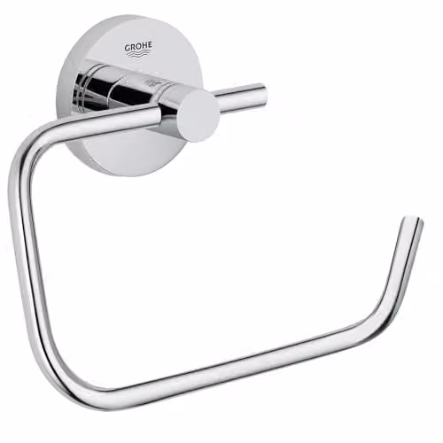 Grohe Essentials Wall Mounted Metal Toilet Paper Holder in Silver