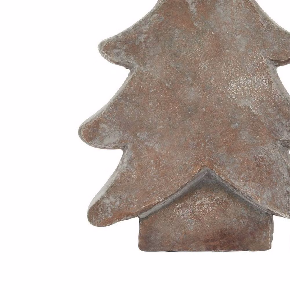 Lemon Pavilion Siena Small Ceramic Christmas Tree, Brown, W12 x D5 x H17 cm – 2