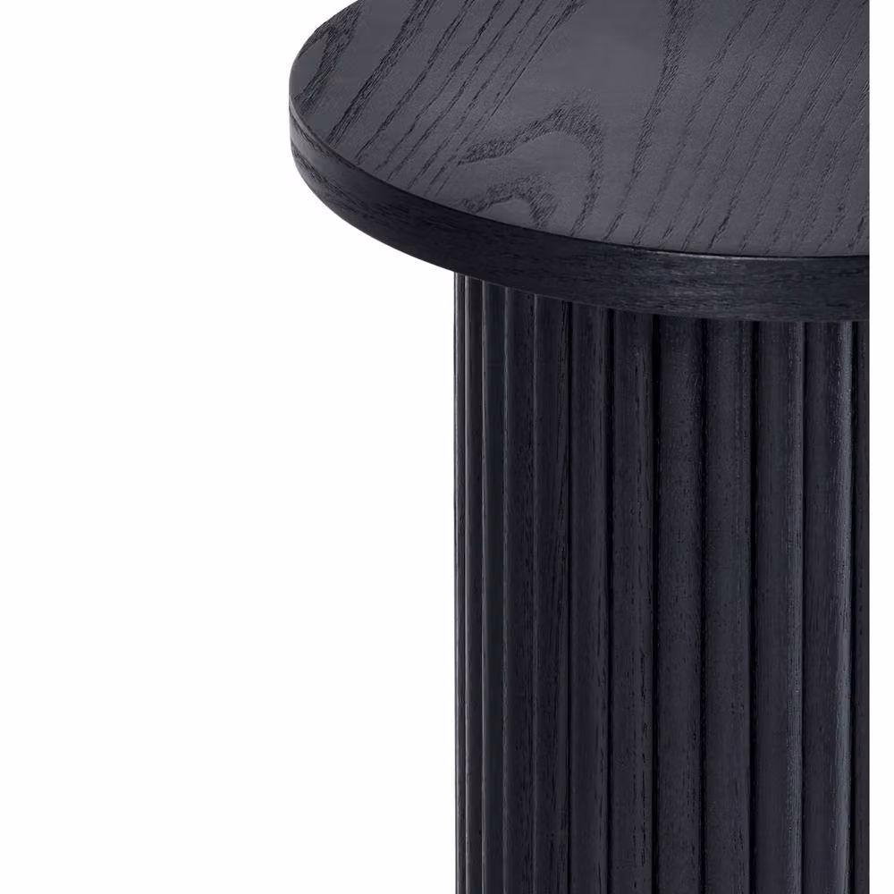 Cheshire Lauriston Fluted Round Drinks Table in Black Ash – 4