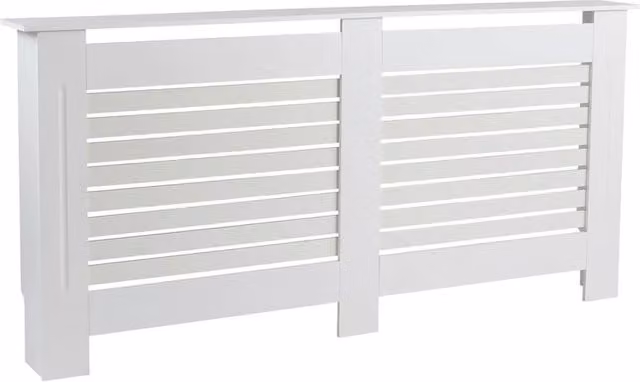 FORGEVIO White Wooden MDF Radiator Cover Wall Cabinet with Slatted Shelf, H 172.0 cm x W 81.5 cm x D 19.0 cm – 1