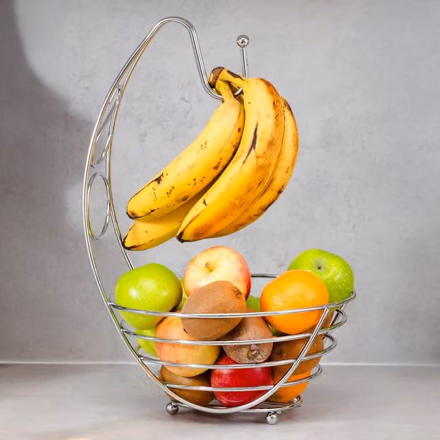 Innoteck Solid Stainless Steel Fruit Bowl in Copper, Grey or Silver, Diameter: 38 cm
