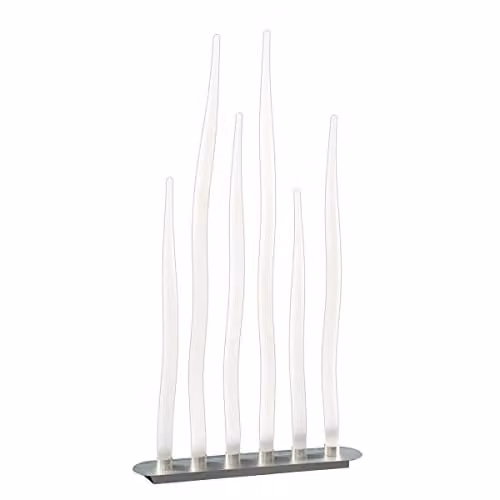Netlighting Estalacta 6 Light Bar Floor Lamp in Silver and Opal White