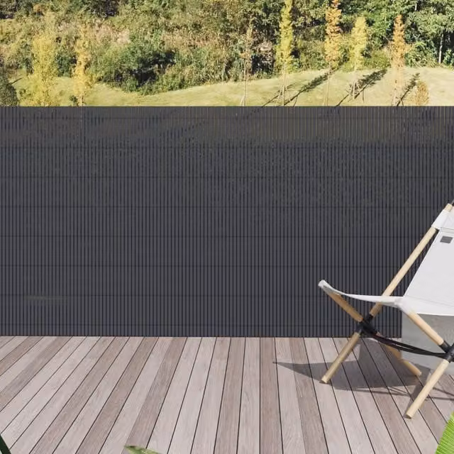 Breeins Anthracite Grey PVC Opaque Garden Privacy Strip Fence, W: 300 cm, H: 180 cm