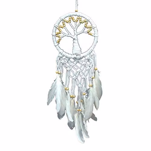KDMD Tree of Life Dreamcatcher in White, 16 cm – 4