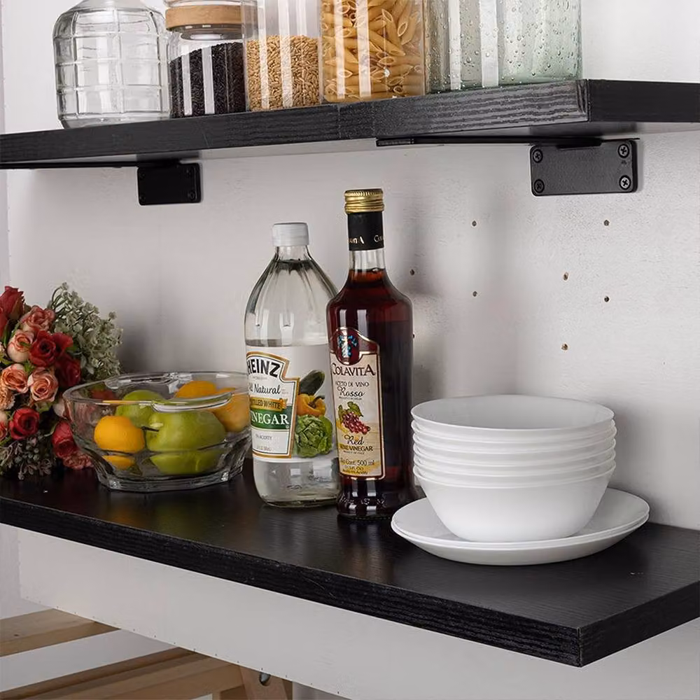 Havendro 6-Piece Black Cast Iron Floating Shelf Brackets, 25 cm – 2