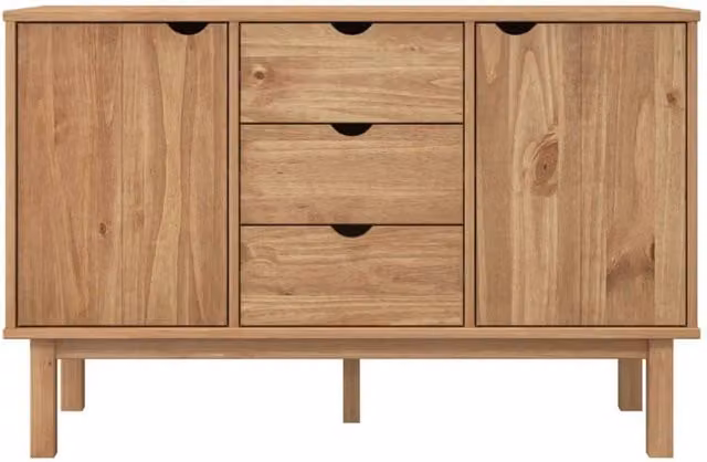 Berkfield Home OTTA Sideboard in Brown Solid Pine Wood, W/D/H: 113.5 x 43 x 73 cm – 1