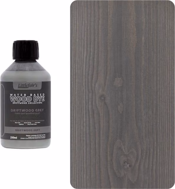 Littlefair's Indoor and Outdoor Wood Stain in Driftwood Grey, 0.25l