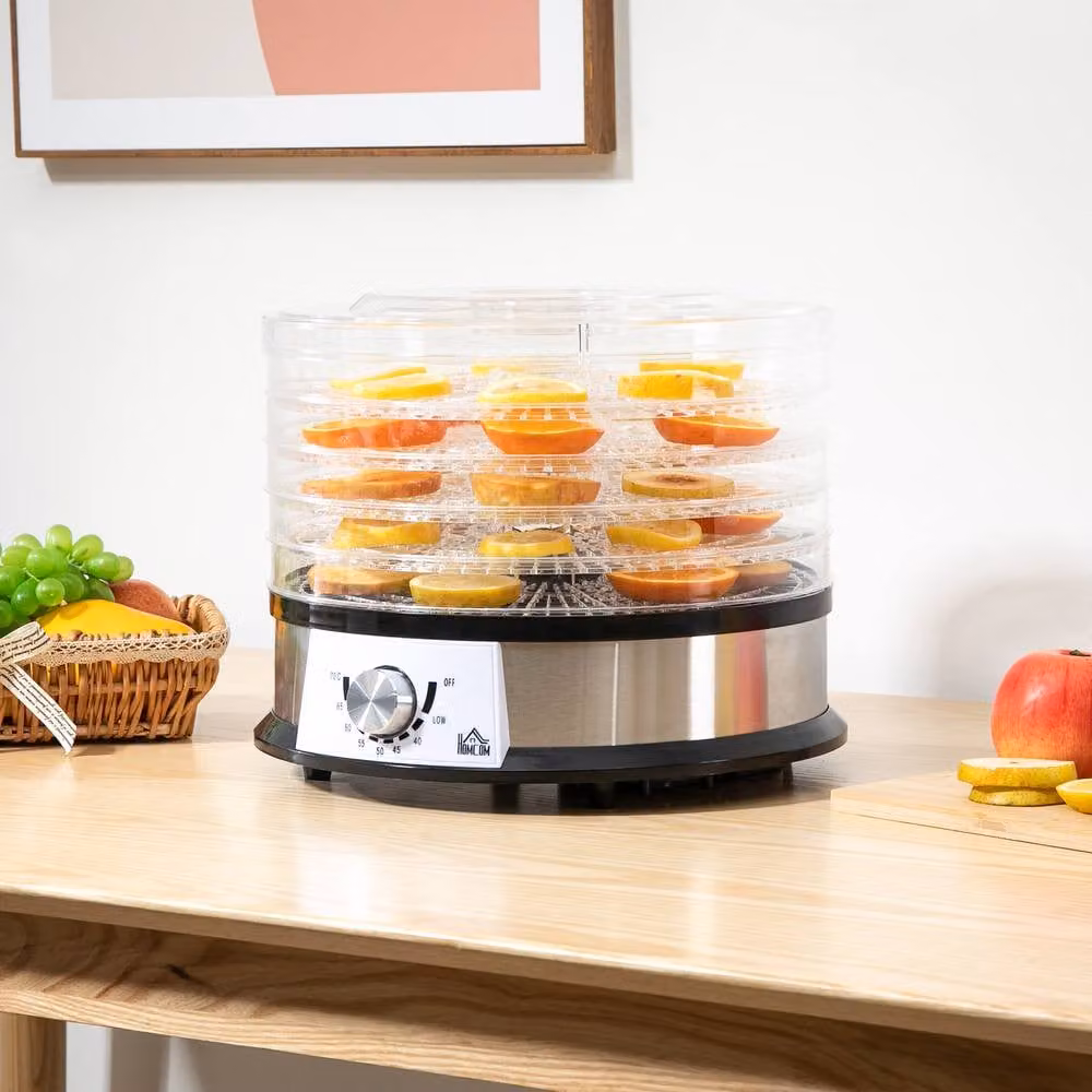 STILVORA Food Dehydrator with Five Stainless Steel Stacking Trays in Silver – 2