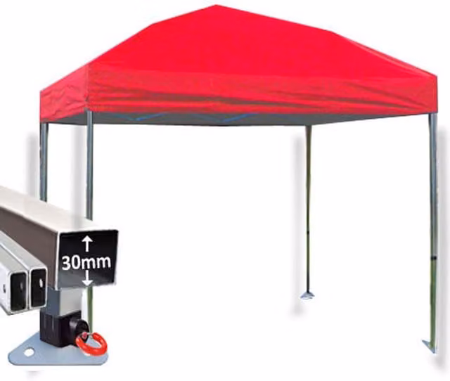 Trader Max 30 Instant Pop Up Gazebo, Red, W: 300 cm x D: 300 cm