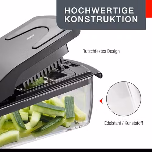 Gefu Treppo Vegetable and Cheese Cube Cutter with Collection Tray in Transparent and Black – 10