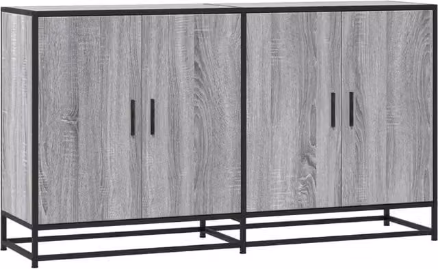 Berkfield Home Grey Sonoma Sideboard, W/D/H: 134 x 35 x 76 cm