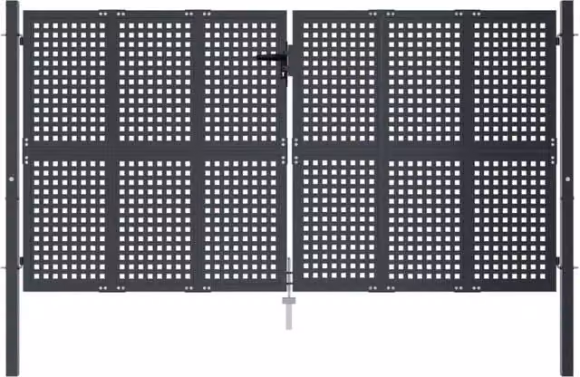 Berkfield Home Durable Steel Garden Gate in Anthracite, W: 300 cm, H: 200 cm – 1