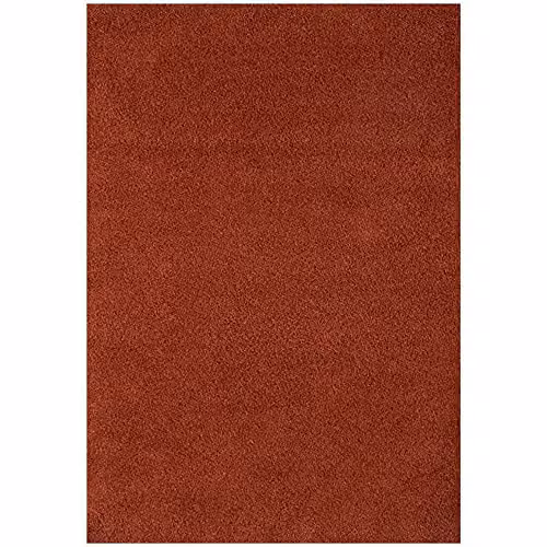 THE RUGS Terra Plain Soft High Pile Shaggy Rug, W/D/H: 140 x 200 cm, Orange/Brown – 6