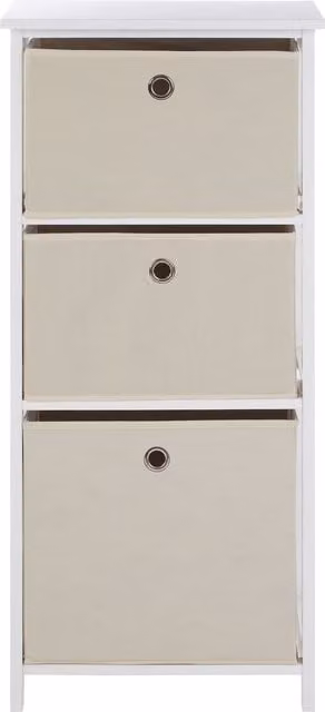 Orsina Nordic Style 3 Drawer Cabinet in Grey Fabric and Metal