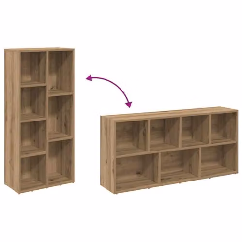 vidaXL Artisan Oak Book Cabinet, Brown, W: 50 cm, D: 25 cm, H: 104 cm – 4