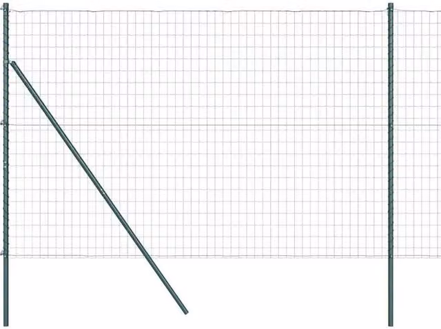Berkfield Home Euro Fence with 7 Posts, Green Galvanised Steel, 1.6 x 10 m