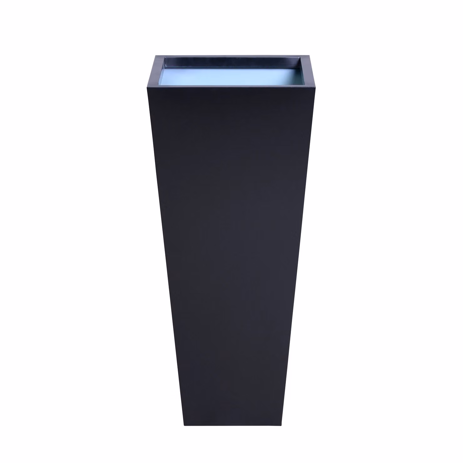 Primrose Black Flared Tapered Outdoor Planter Galvanised Steel Pot H: 70 cm, W: 30 cm – 2