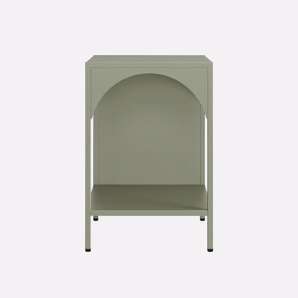 sweeek Industrial Style Metal Bedside Table in Light Green, Height Adjustable, W/D/H: 35 x 35 x 52 cm – 2