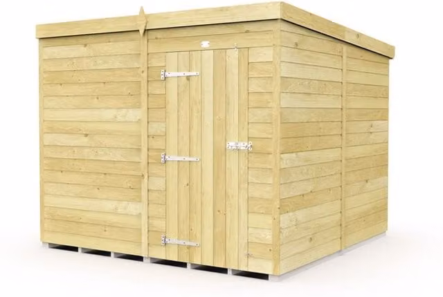 Buttercup Farm Brown Pent Shed with Single Door and No Windows, L231 x W243 x H201 cm – 1