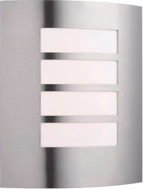 First Choice Lighting Blanch Stainless Steel Outdoor Flush Wall Light in Silver – 1