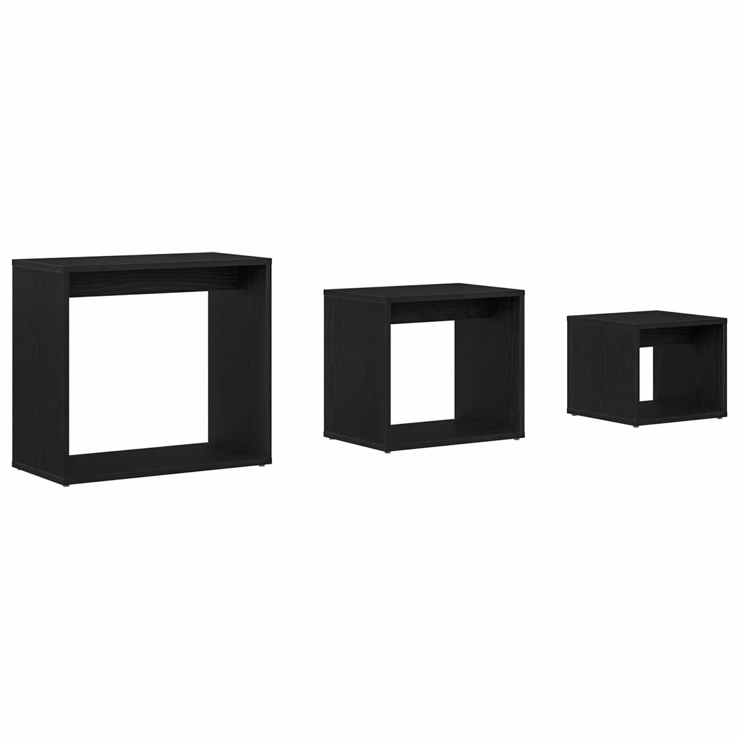 Berkfield Home Nesting Tables Set of 3 in Black Oak Matt MDF – 6