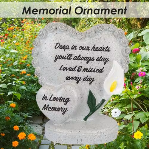 VFM e-Store Memorial Flower Pot Ornament, Grey, W: 15 cm, D: 13 cm, H: 8 cm – 3