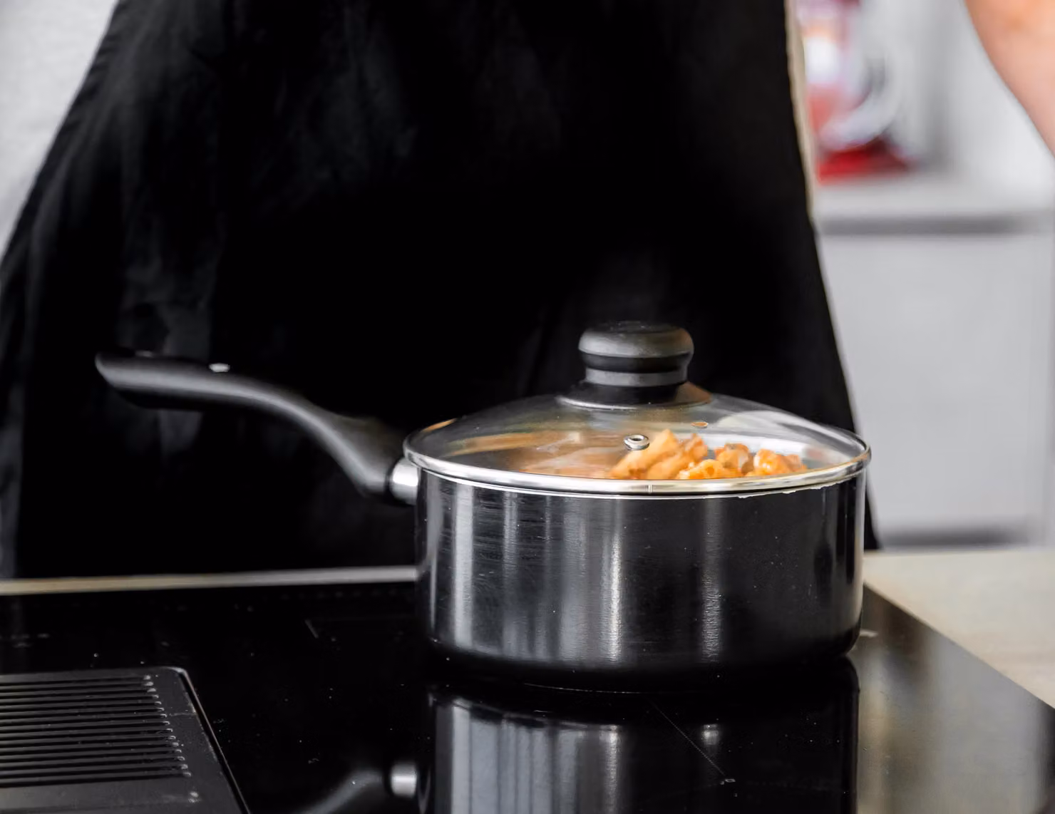MasterClass 3pc Can-to-Pan Non-Stick Aluminium Saucepan Set with Lids, Dark Grey – 3