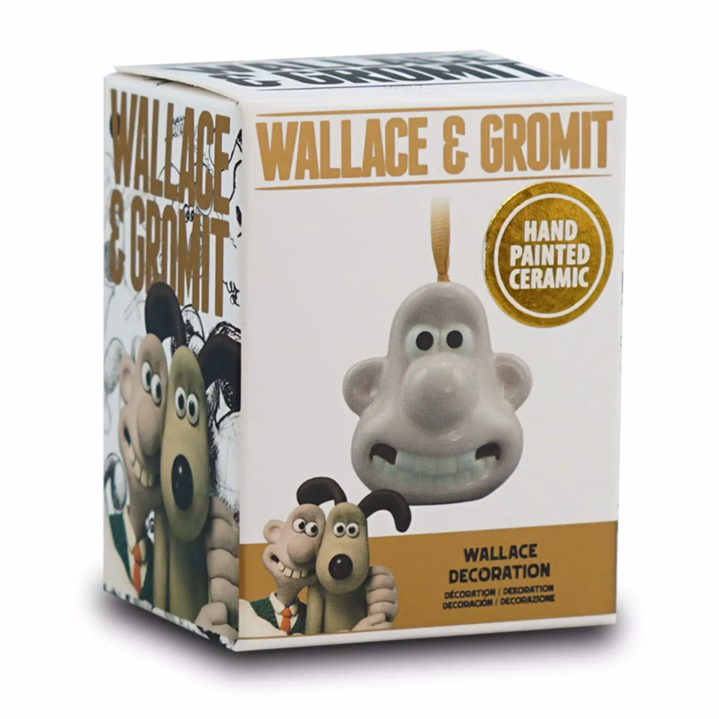 Wallace & Gromit Multicolour Pink Ceramic Animal Hanging Christmas Decoration – 2